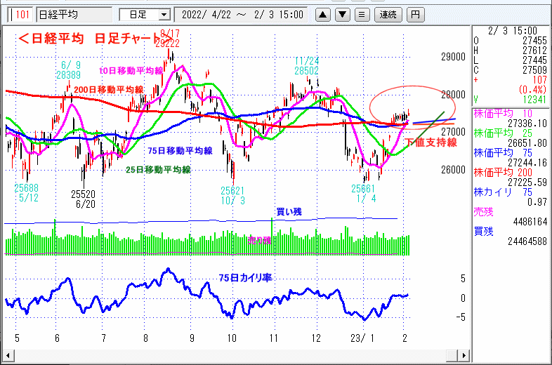 日経平均　日足チャート